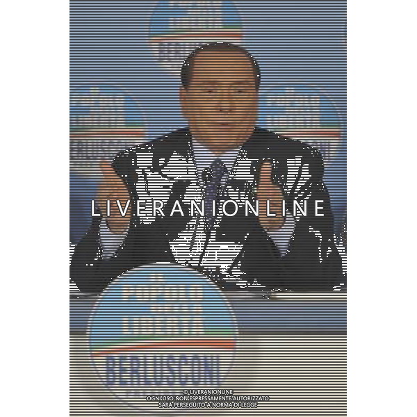 Conferenza stampa nella sede del PDL di Via dell\'Umilta\' a Roma 01/02/2013 nella foto Silvio Berlusconi ©Corradetti/AGENZIA ALDO LIVERANI SAS