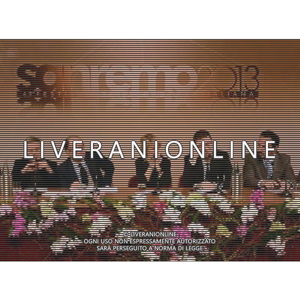 Fabio Fazio e Luciana Littizzetto durante la Conferenza Stampa di presentazione del 63mo Festival della Canzone Italiana di SanRemo 04 febbraio 2013 ©Gazzaniga/AGENZIA ALDO LIVERANI SAS