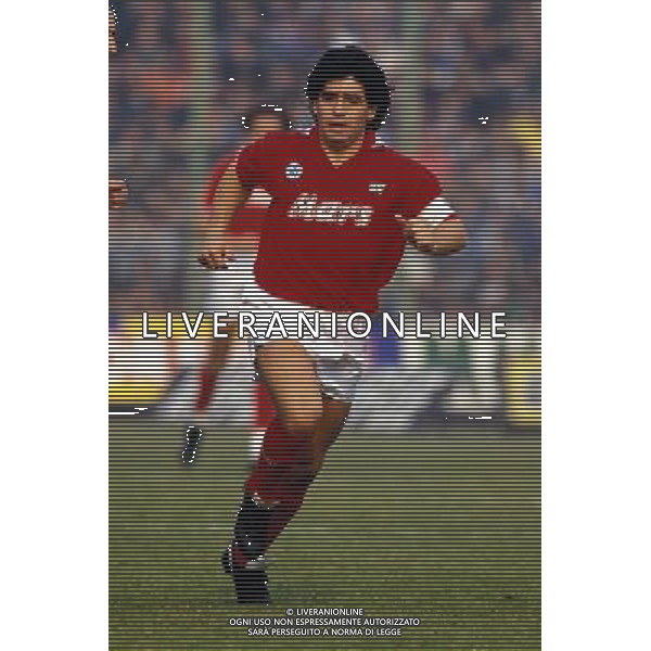 NAPOLI CALCIO 1990 NELLA FOTO DIEGO ARMANDO MARADONA FOTO ALDO LIVERANI 