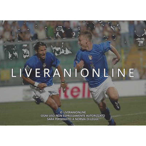 Palermo 04/09/2004 Italia - Norvegia qualificazioni mondiali 2006 nella foto daniele de rossi esultante dopo il gol foto filippo venezia/agenzia aldo liverani