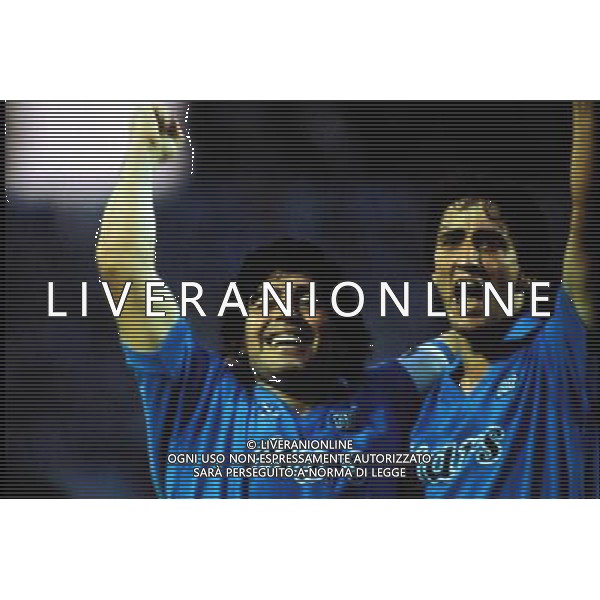 NAPOLI CALCIO NELLA FOTO DIEGO ARMANDO MARADONA CON FERNANDO DE NAPOLI FOTO ALDO LIVERANI 
