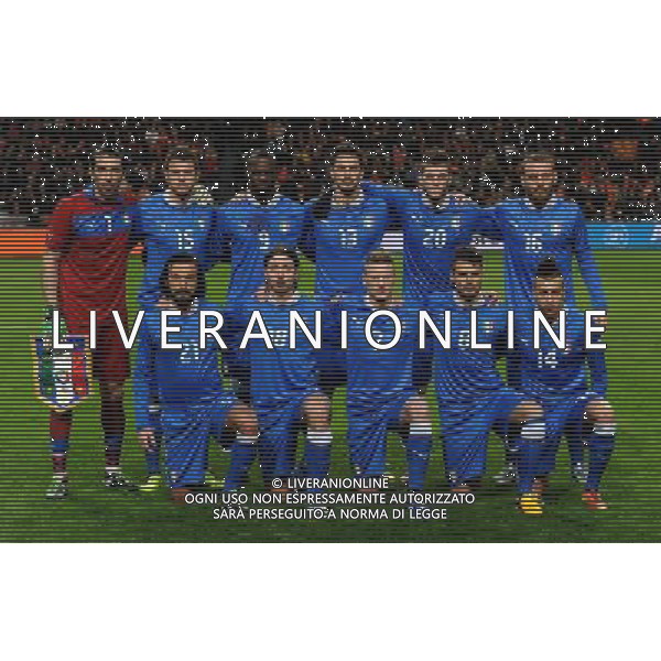 Gara Amichevole Amsterdam - 06.02.2013 Olanda-Italia Nella Foto:italia squadra formazione - buffon,barzagli,balotelli,astori,santon,de rossi,el shaarawy,candreva,abate,montolivo,pirlo /Ph.Vitez-Ag. Aldo Liverani
