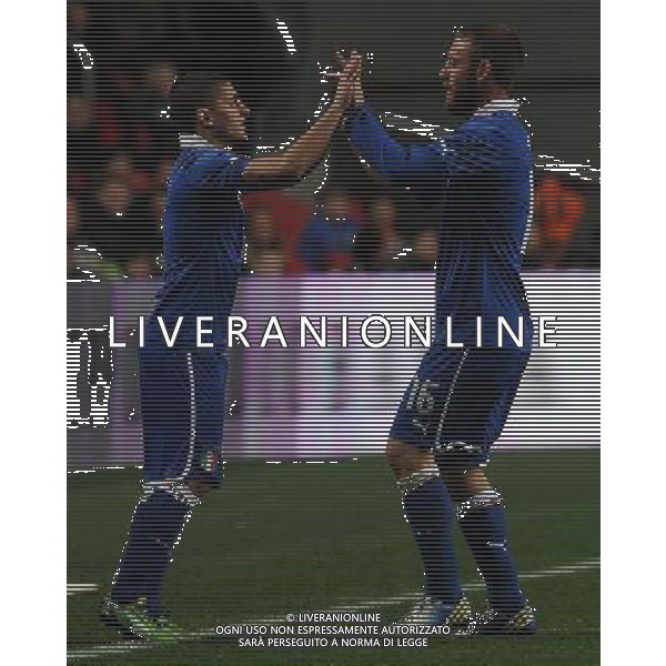 Gara Amichevole Amsterdam - 06.02.2013 Olanda-Italia Nella Foto:Verratti Marco-De Rossi Daniele /Ph.Vitez-Ag. Aldo Liverani