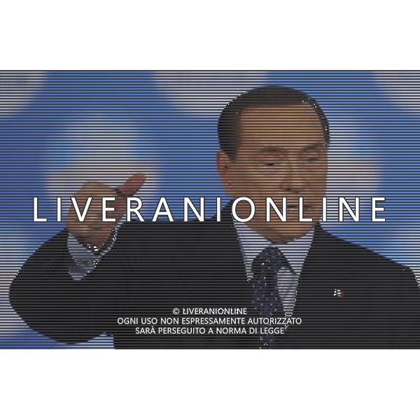 ROMA 07/02/2013 MANIFESTAZIONE DEL PDL NELLA FOTO SILVIO BERLUSCONI FOTO CORRADETTI FAB-AG ALDO LIVERANI S A S