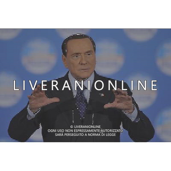 ROMA 07/02/2013 MANIFESTAZIONE DEL PDL NELLA FOTO SILVIO BERLUSCONI FOTO CORRADETTI FAB-AG ALDO LIVERANI S A S