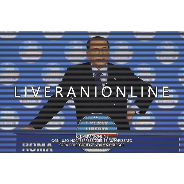 ROMA 07/02/2013 MANIFESTAZIONE DEL PDL NELLA FOTO SILVIO BERLUSCONI FOTO CORRADETTI FAB-AG ALDO LIVERANI S A S
