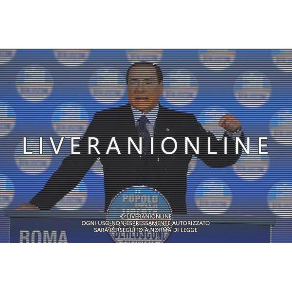 ROMA 07/02/2013 MANIFESTAZIONE DEL PDL NELLA FOTO SILVIO BERLUSCONI FOTO CORRADETTI FAB-AG ALDO LIVERANI S A S