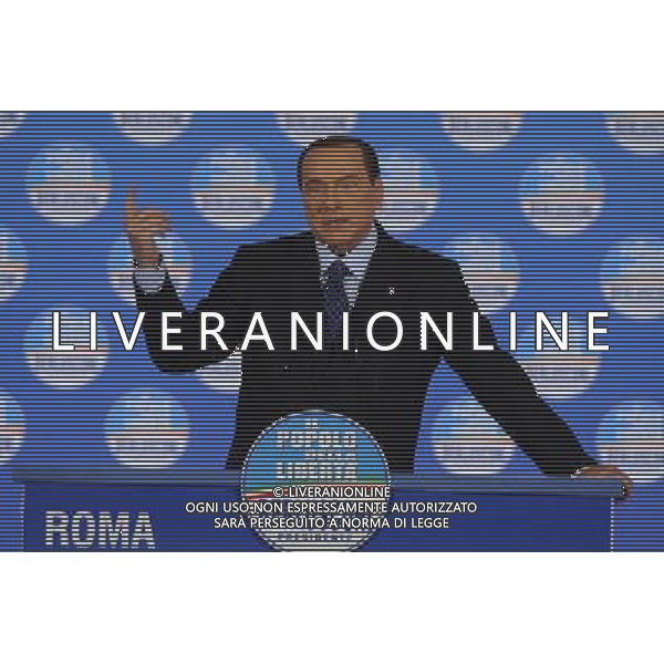 ROMA 07/02/2013 MANIFESTAZIONE DEL PDL NELLA FOTO SILVIO BERLUSCONI FOTO CORRADETTI FAB-AG ALDO LIVERANI S A S