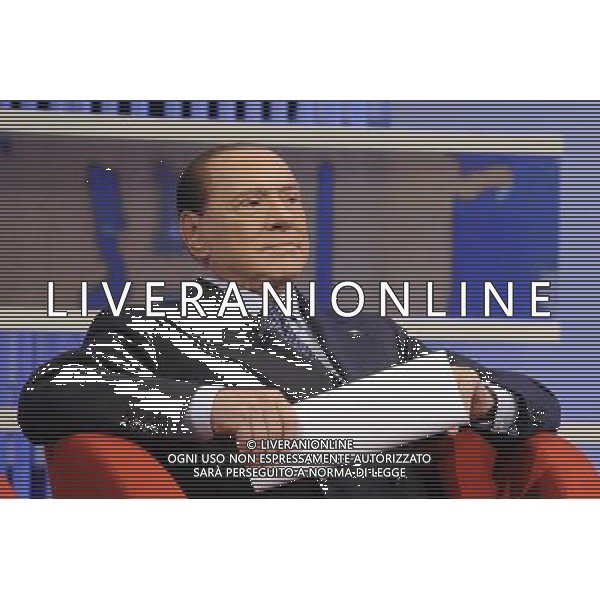 Silvio Berlusconi ospite della trasmissione televisiva Coffee Break La7 - Roma 08 febbraio 2013 ©Corradetti/AGENZIA ALDO LIVERANI SAS