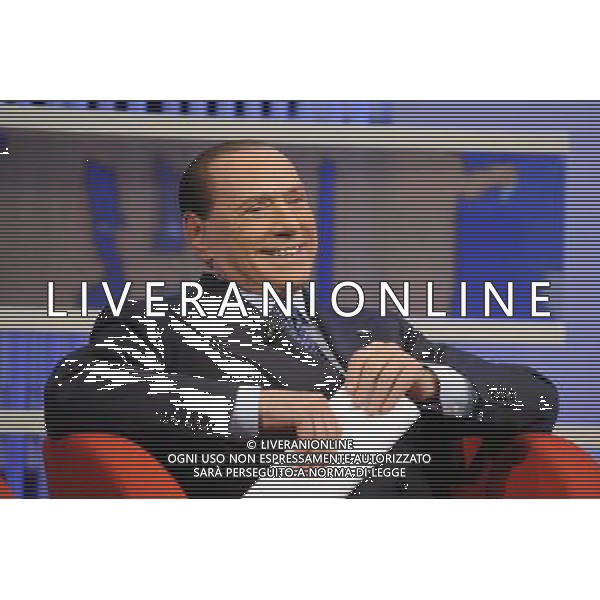Silvio Berlusconi ospite della trasmissione televisiva Coffee Break La7 - Roma 08 febbraio 2013 ©Corradetti/AGENZIA ALDO LIVERANI SAS