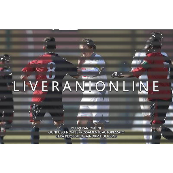 Stovini rissa dopo il gol 1-0 , Lumezzane-Cremonese calcio lega pro 1, Lumezzane 10 febbraio 2013.Ph Fotolive Filippo Venezia