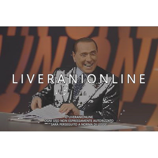 Silvio Berlusconi ospite a La7 della trasmissione In Onda di Luca Telese e Nicola Porro Roma 10 febbraio 2013 ©Corradetti/AGENZIA ALDO LIVERANI SAS