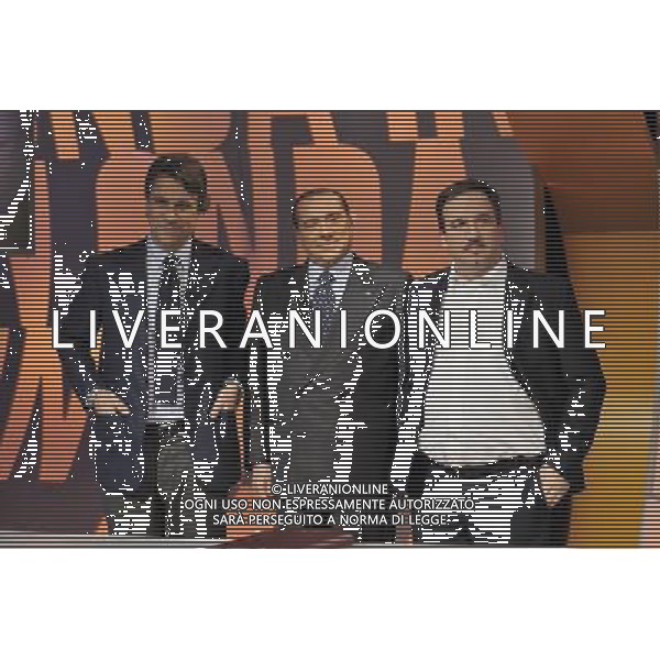 Silvio Berlusconi ospite a La7 della trasmissione In Onda di Luca Telese e Nicola Porro Roma 10 febbraio 2013 ©Corradetti/AGENZIA ALDO LIVERANI SAS