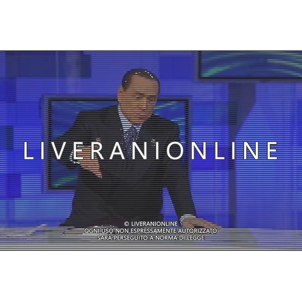 Silvio Berlusconi ospite della trasmissione televisiva UnoMattina a Roma 11 febbraio 2013 ©Corradetti/AGENZIA ALDO LIVERANI SAS