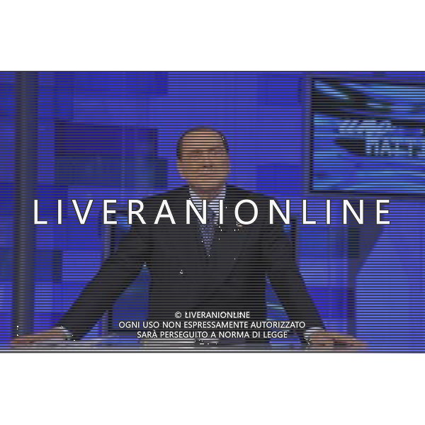 Silvio Berlusconi ospite della trasmissione televisiva UnoMattina a Roma 11 febbraio 2013 ©Corradetti/AGENZIA ALDO LIVERANI SAS