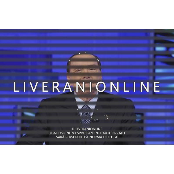 Silvio Berlusconi ospite della trasmissione televisiva UnoMattina a Roma 11 febbraio 2013 ©Corradetti/AGENZIA ALDO LIVERANI SAS