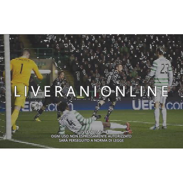 12/02/13 UEFA CHAMPIONS LEAGUE CELTIC v JUVENTUS CELTIC PARK - GLASGOW Juventus star Claudio Marchisio wheels away to celebrate after firing the visitors ahead ©/AGENZIA ALDO LIVERANI SAS - ITALY ONLY - EDITORIAL USE ONLY