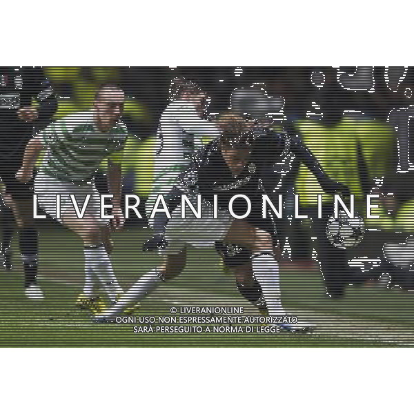 12/02/13 UEFA CHAMPIONS LEAGUE CELTIC v JUVENTUS CELTIC PARK - GLASGOW Juventus midfielder Alessandro Matri (right) is challenged by Mikael Lustig ©/AGENZIA ALDO LIVERANI SAS - ITALY ONLY - EDITORIAL USE ONLY