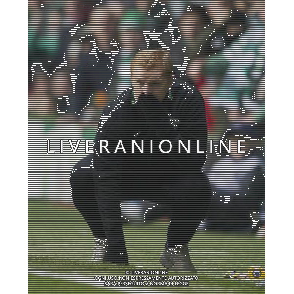 12/02/13 UEFA CHAMPIONS LEAGUE CELTIC v JUVENTUS CELTIC PARK - GLASGOW Celtic manager Neil Lennon watches on nervously in the dugout ©/AGENZIA ALDO LIVERANI SAS - ITALY ONLY - EDITORIAL USE ONLY