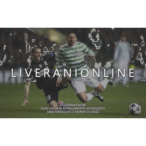 12/02/13 UEFA CHAMPIONS LEAGUE CELTIC v JUVENTUS CELTIC PARK - GLASGOW Celtic\'s Emilio Izaguirre (right) is challenged by Leonardo Bonucci ©/AGENZIA ALDO LIVERANI SAS - ITALY ONLY - EDITORIAL USE ONLY