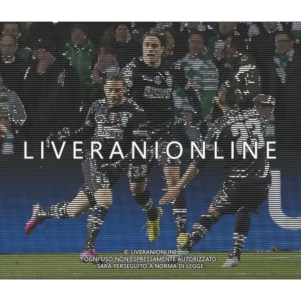 12/02/13 UEFA CHAMPIONS LEAGUE CELTIC v JUVENTUS CELTIC PARK - GLASGOW Juventus\' Alessandro Matri (centre) celebrates his goal with his team-mates ©/AGENZIA ALDO LIVERANI SAS - ITALY ONLY - EDITORIAL USE ONLY