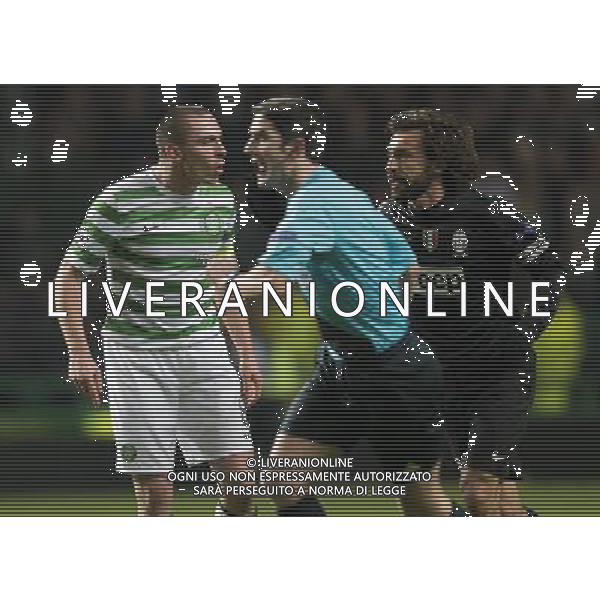 12/02/13 UEFA CHAMPIONS LEAGUE CELTIC v JUVENTUS CELTIC PARK - GLASGOW Celtic captain Scott Brown (left) clashes with Andrea Pirlo ©/AGENZIA ALDO LIVERANI SAS - ITALY ONLY - EDITORIAL USE ONLY