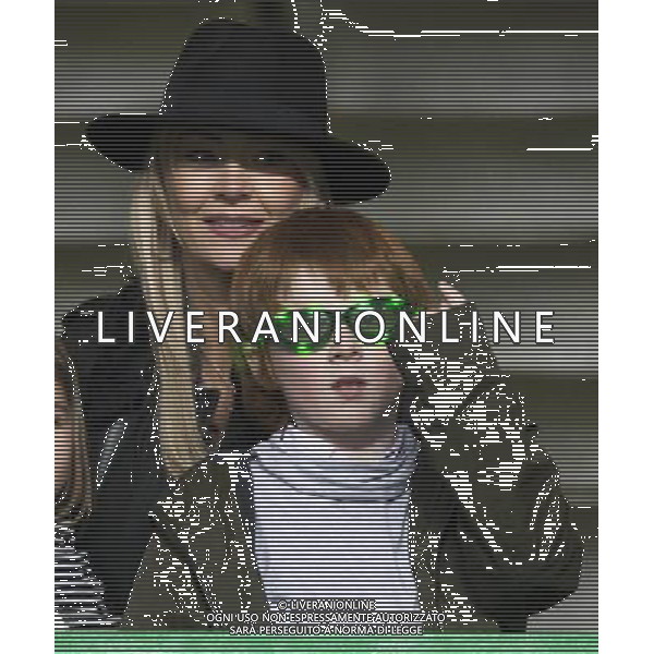 12/02/13 UEFA CHAMPIONS LEAGUE CELTIC v JUVENTUS CELTIC PARK - GLASGOW Neil Lennon\'s wife Irene McCloy (left) and son Gallacher watch from the stand ©/AGENZIA ALDO LIVERANI SAS - ITALY ONLY - EDITORIAL USE ONLY