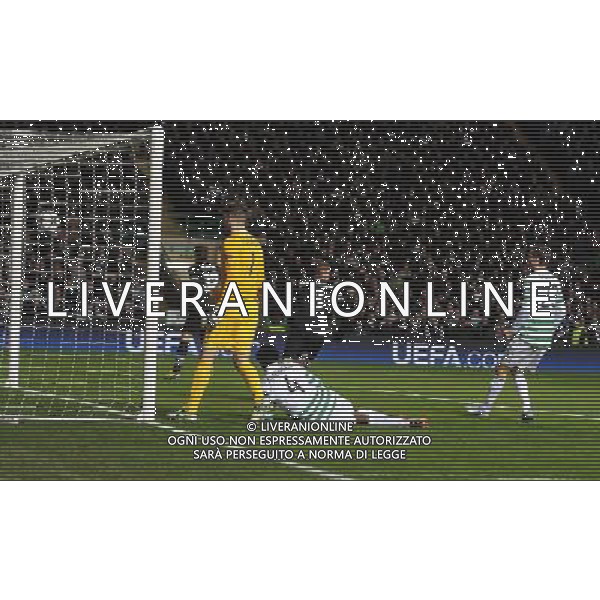 Celtic Park Glasgow Celtic v Juventus Champions League First knockout round 12/02/13 Juventus take an early lead after three minutes, the goal was initially credited to Claudio Marchisio and later given to Alessandro Matri Photo: Roger Parker Fotosports International AG ALDO LIVERANI S A S ONLY ITALY