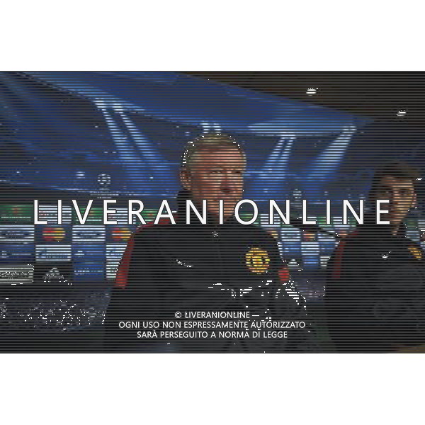 Sir Alex Ferguson Manager and David De Gea during press conference at the Santiago Bernabeu Stadium Manchester United 2012/13 Preview to tomorrow night\'s champions league match between Real Madrid Vs Manchester United 12/02/13 The Champions League Photo: Robin Parker Fotosports International AG ALDO LIVERANI S A S ONLY ITALY