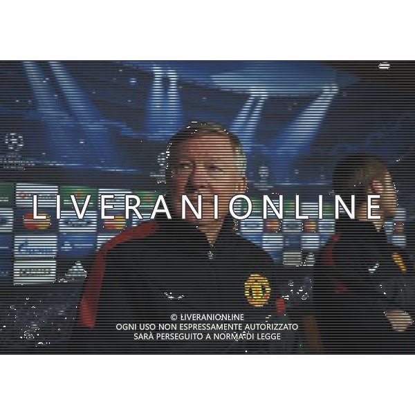 Sir Alex Ferguson Manager during press conference at the Santiago Bernabeu Stadium Manchester United 2012/13 Preview to tomorrow night\'s champions league match between Real Madrid Vs Manchester United 12/02/13 The Champions League Photo: Robin Parker Fotosports International AG ALDO LIVERANI S A S ONLY ITALY