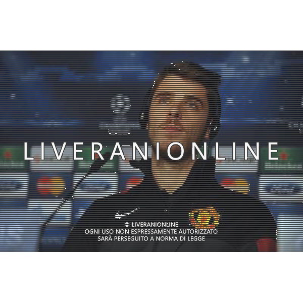 David DeGea during press conference at the Santiago Bernabeu Stadium Manchester United 2012/13 Preview to tomorrow night\'s champions league match between Real Madrid Vs Manchester United 12/02/13 The Champions League Photo: Robin Parker Fotosports International AG ALDO LIVERANI S A S ONLY ITALY
