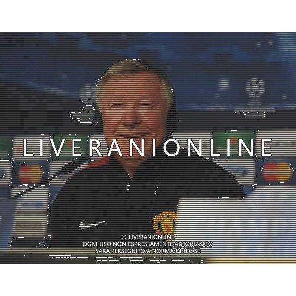 Sir Alex Ferguson Manager during press conference at the Santiago Bernabeu Stadium Manchester United 2012/13 Preview to tomorrow night\'s champions league match between Real Madrid Vs Manchester United 12/02/13 The Champions League Photo: Robin Parker Fotosports International AG ALDO LIVERANI S A S ONLY ITALY