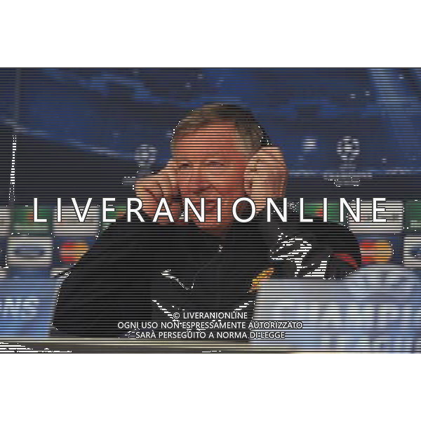 Sir Alex Ferguson Manager during press conference at the Santiago Bernabeu Stadium Manchester United 2012/13 Preview to tomorrow night\'s champions league match between Real Madrid Vs Manchester United 12/02/13 The Champions League Photo: Robin Parker Fotosports International AG ALDO LIVERANI S A S ONLY ITALY