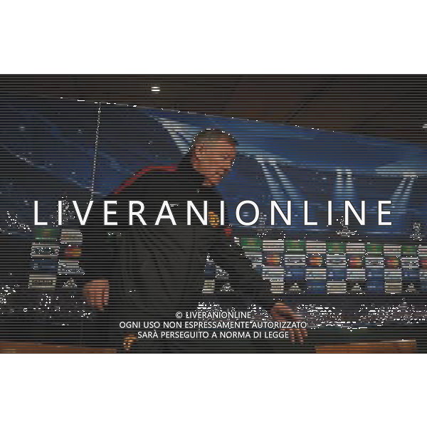Sir Alex Ferguson Manager and David De Gea during press conference at the Santiago Bernabeu Stadium Manchester United 2012/13 Preview to tomorrow night\'s champions league match between Real Madrid Vs Manchester United 12/02/13 The Champions League Photo: Robin Parker Fotosports International AG ALDO LIVERANI S A S ONLY ITALY