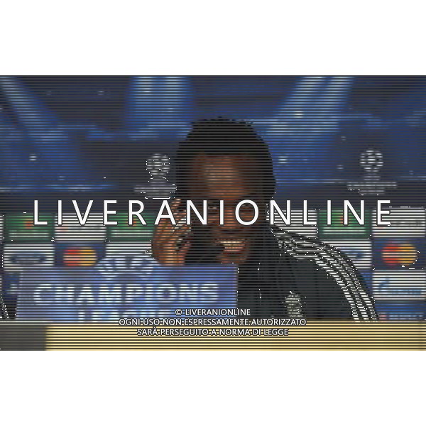 Michael Essien during press conference at the Santiago Bernabeu Stadium Real Madrid 2012/13 Preview to tomorrow night\'s champions league match between Real Madrid Vs Manchester United 12/02/13 The Champions League Photo: Robin Parker Fotosports International AG ALDO LIVERANI S A S ONLY ITALY