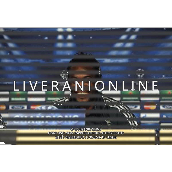 Michael Essien during press conference at the Santiago Bernabeu Stadium Real Madrid 2012/13 Preview to tomorrow night\'s champions league match between Real Madrid Vs Manchester United 12/02/13 The Champions League Photo: Robin Parker Fotosports International AG ALDO LIVERANI S A S ONLY ITALY