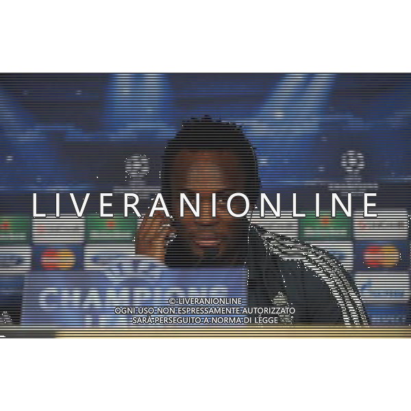 Michael Essien during press conference at the Santiago Bernabeu Stadium Real Madrid 2012/13 Preview to tomorrow night\'s champions league match between Real Madrid Vs Manchester United 12/02/13 The Champions League Photo: Robin Parker Fotosports International AG ALDO LIVERANI S A S ONLY ITALY