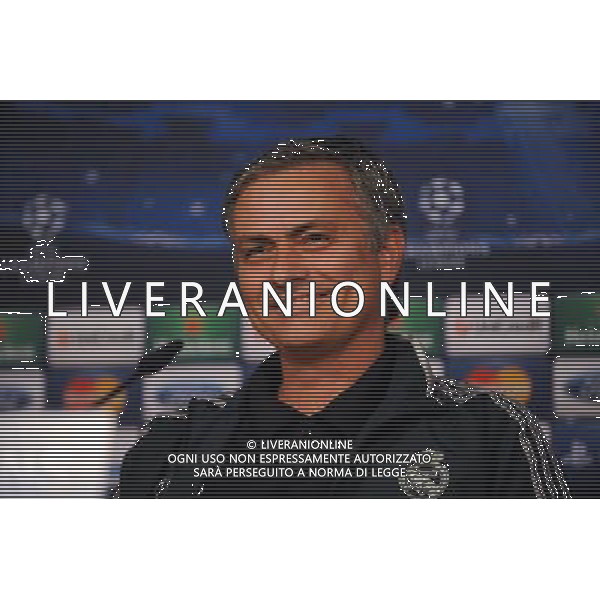Jose Mourinho Manager during press conference at the Santiago Bernabeu Stadium Real Madrid 2012/13 Preview to tomorrow night\'s champions league match between Real Madrid Vs Manchester United 12/02/13 The Champions League Photo: Robin Parker Fotosports International AG ALDO LIVERANI S A S ONLY ITALY