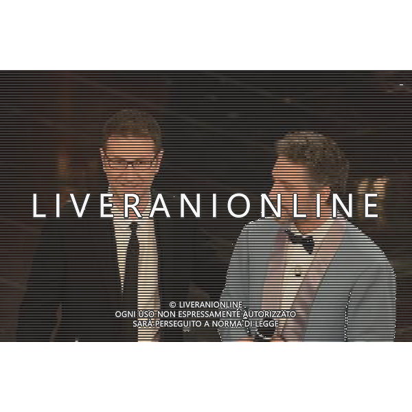 63mo Festival della canzone italiana di Sanremo Seconda Serata 13 febbraio 2013 nella foto Fabio Fazio e Giuseppe (Beppe) Fiorello ©/AGENZIA ALDO LIVERANI SAS