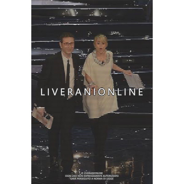 63mo Festival della canzone italiana di Sanremo Seconda Serata 13 febbraio 2013 nella foto Fabio Fazio e Luciana Littizzetto ©/AGENZIA ALDO LIVERANI SAS