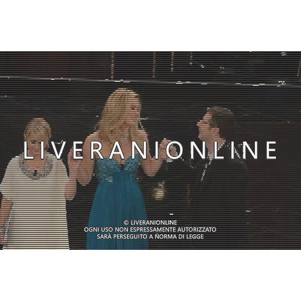 63mo Festival della canzone italiana di Sanremo Seconda Serata 13 febbraio 2013 nella foto Luciana Littizzetto, Bar Refaeli e Fabio Fazio ©/AGENZIA ALDO LIVERANI SAS