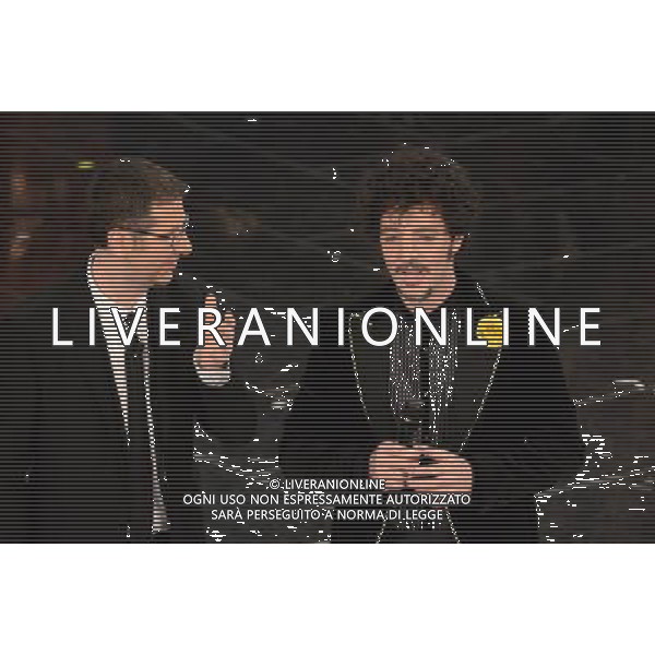 63mo Festival della canzone italiana di Sanremo Seconda Serata 13 febbraio 2013 nella foto Fabio Fazio e Max Gazze\' ©/AGENZIA ALDO LIVERANI SAS