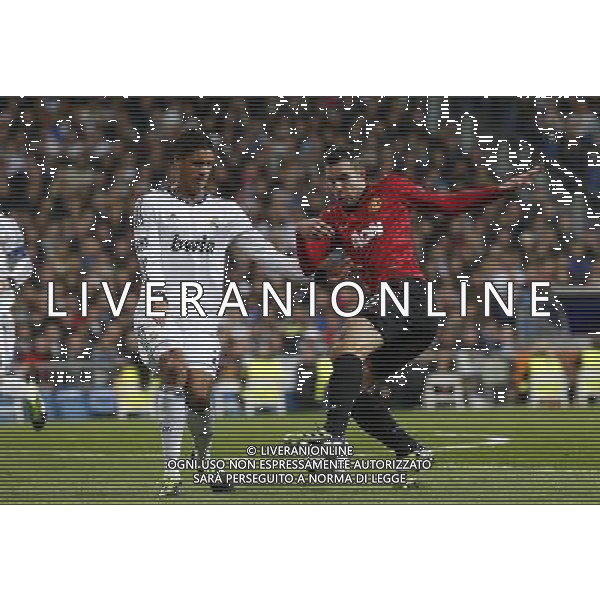 Madrid (03/02/2013).- Estadio Santiago Bernabeu. UEFA Champions League Real Madrid - Manchester United Raphael Varane, Robin van Persie. Photo: Alex Cid-Fuentes / ALFAQUI /AGENZIA ALDO LIVERANI SAS - ITALY ONLY - EDITORIAL USE ONLY