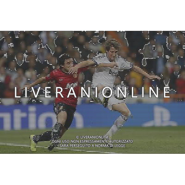 Real Madrid\'s Fabio Coentrao and Manchester United\'s Rafael during Champions League match on february 13th 2013. Photo: Cid-Fuentes Cebolla / ALFAQUI /AGENZIA ALDO LIVERANI SAS - ITALY ONLY - EDITORIAL USE ONLY