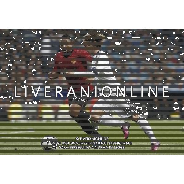 Madrid (03/02/2013).- Estadio Santiago Bernabeu. UEFA Champions League Real Madrid - Manchester United Anderson, Luka Modric. Photo: Alex Cid-Fuentes / ALFAQUI /AGENZIA ALDO LIVERANI SAS - ITALY ONLY - EDITORIAL USE ONLY