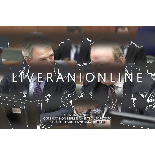 (130213) -- BRUSSELS, Feb. 13, 2013 () -- Britain\'s Environment Secretary Owen Paterson (L) and Sweden Minister of Rural Affairs Eskil Erlandsson attend a meeting at EU headquarters in Brussels, capital of Belgium, Feb. 13, 2013, to discuss responses to the discovery of horsemeat in beef products in several EU countries. (/Thierry Monasse) ©Photoshot/AGENZIA ALDO LIVERANI SAS-ITALY ONLY - EDITORIAL USE ONLY