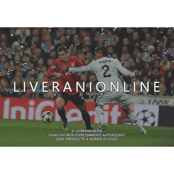 Robin Van Persie Manchester United 2012/13 Raphael Varane Real Madrid Real Madrid Vs Manchester United 13/02/13 The Champions League Photo: Robin Parker Fotosports International ©Photoshot/AGENZIA ALDO LIVERANI SAS-ITALY ONLY - EDITORIAL USE ONLY
