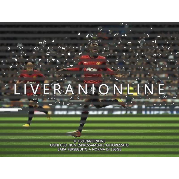 Danny Welbeck celebrates scoring goal Manchester United 2012/13 Real Madrid Vs Manchester United 13/02/13 The Champions League Photo: Robin Parker Fotosports International ©Photoshot/AGENZIA ALDO LIVERANI SAS-ITALY ONLY - EDITORIAL USE ONLY