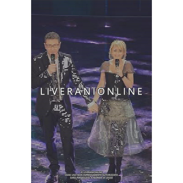 63mo Festival della canzone italiana di Sanremo Terza Serata 14 febbraio 2013 nella foto Fabio Fazio e Luciana Littizzetto ©/AGENZIA ALDO LIVERANI SAS