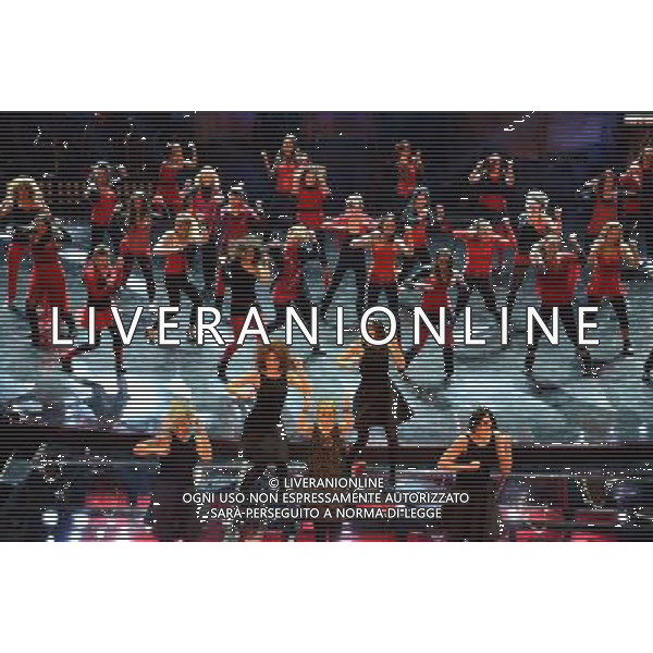 63mo Festival della canzone italiana di Sanremo Terza Serata 14 febbraio 2013 nella foto Luciana Littizzetto - Flash Mob ©/AGENZIA ALDO LIVERANI SAS